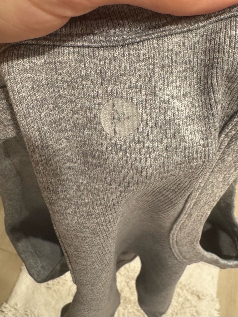 Gray Ribbed Racerback Tank Top - Picture 3 of 4